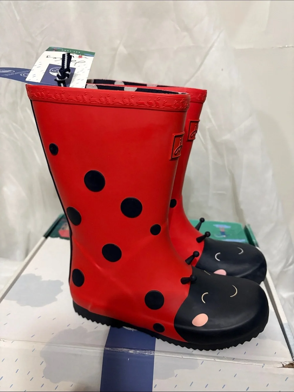 Joules Kids' Ladybug Rain Boots size US 13 NWT